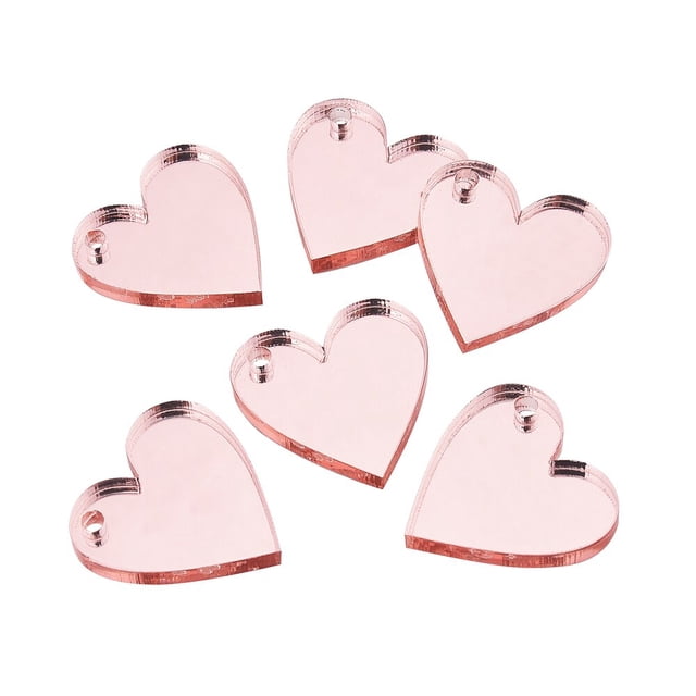 Etiqueta personalizada con grabado de espejo, decoración de acrílico con agujero para boda, corazón de amor, nombre de fiesta, bautismo de bebé, regalo personalizado, 20/50/100 piezas