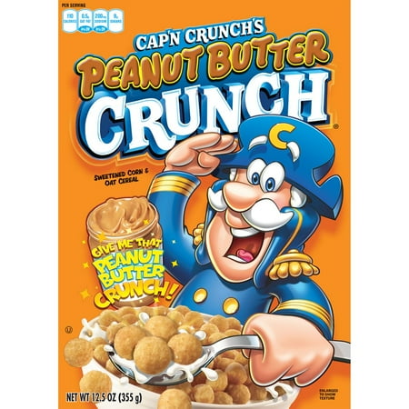 Cap'n Crunch Breakfast Cereal, Peanut Butter Crunch, 12.5 oz Box