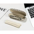 thumbnail image 4 of Hard Shell Eye Glasses Case with Cloth, PU Leather Protective Eyeglasses Cases Storage Organizer Travel for Men Women, 4 of 5