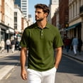 thumbnail image 2 of Trgacdwlo Mens Polo Shirts Linen Raglan Men Short Sleeve Shirt Summer Lightweight Moisture Wicking Mens Golf Polo Shirt Green M, 2 of 9