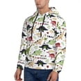 thumbnail image 3 of Rateoe Dinosaur Pattern Mens Hoodie, Pullover Hooded Sweatshirt, Kangaroo Pocket Hoodie Ideal for Daily Wear, Travel and Home-4X-Large, 3 of 7
