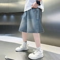 thumbnail image 5 of Whouriu Boys Loose Fit Bermuda Shorts Lightweight Pull-On Baggy Denim Shorts, Sizes 4-14, 5 of 8