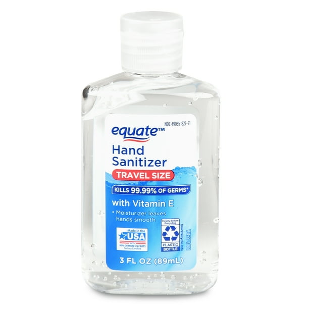 Equate Travel Size Hand Sanitizer, 3 Oz