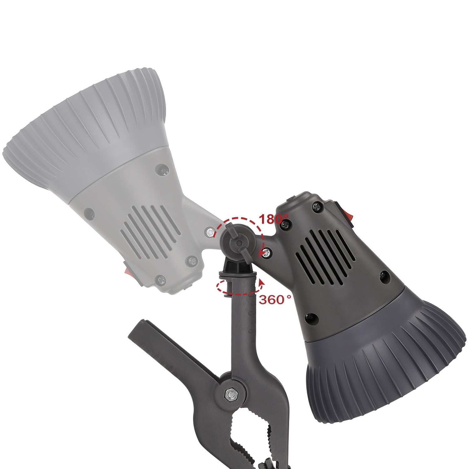 12W LED Clamp Work Lamp, Integrated 360° Rotatable Head, Ultra Bright Work Bench Light, Desk Lamp with Clip, 4000K Cool White