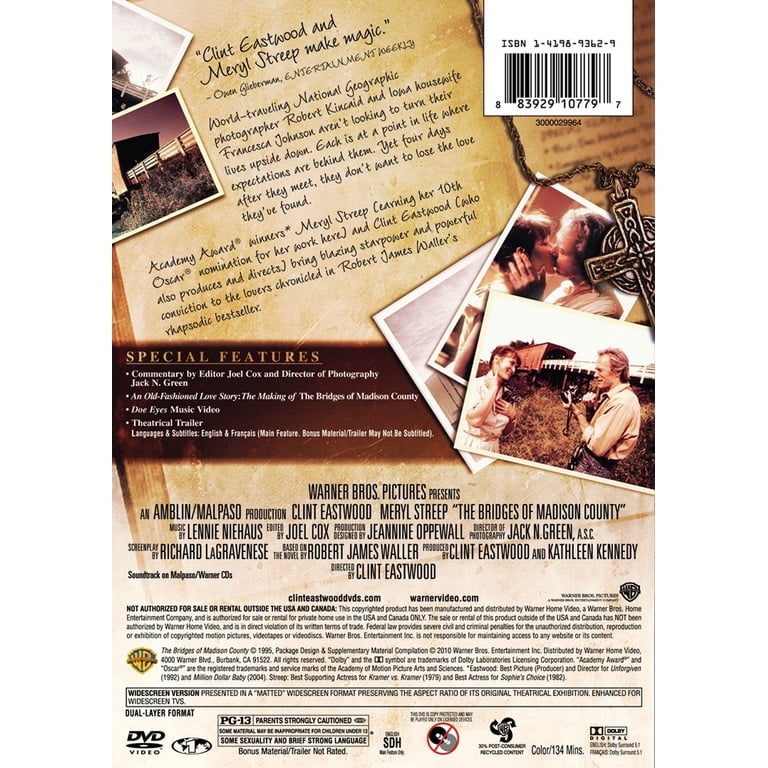 The Bridges Of Madison County DVD, Meryl Streep, Clint Eastwood