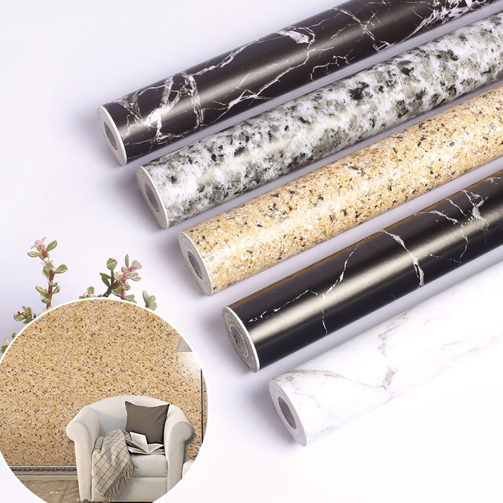 UKAP 10M Roll Marble Counter Top Covers Peel and Stick Wallpaper Self