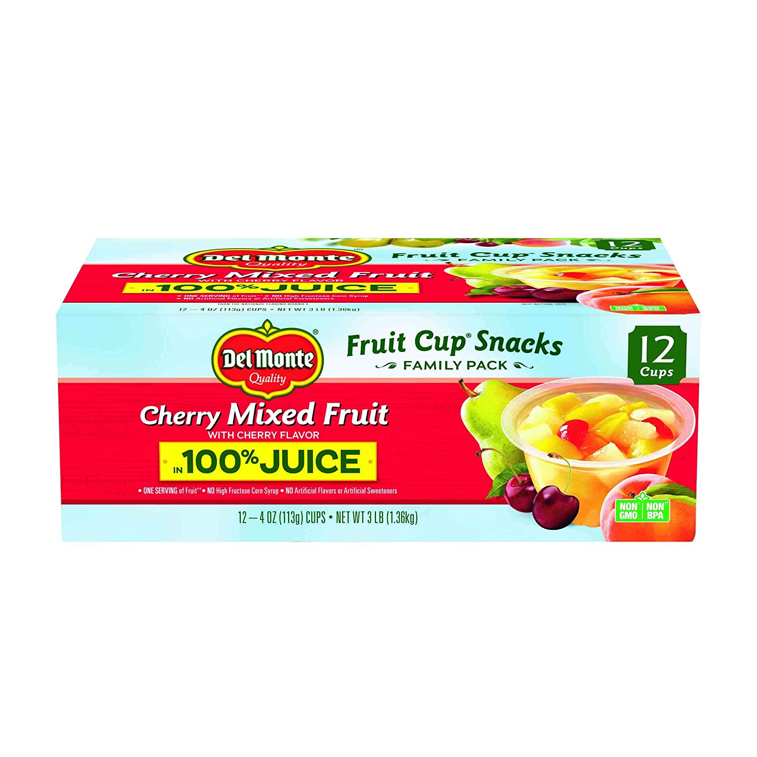 Cherry Mixed Fruit Snack Cups In 100 Juice, Family Pack