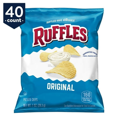 - Ruffles Original Potato Chips, 1 oz Bags, 40 Count