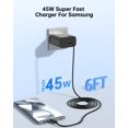 thumbnail image 4 of Cargador Ryaobwu USB C de 45 W de carga rápida para Galaxy S24 con cable, 4 of 8