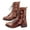 Coffee, variant on Jsaierl Women's Combat Boots Lace Up Embroidered Boots For Women Western Cowboy Ankle Booties Fashion Low Chunky Block Heel Pointed Toe Fall Heeled Booties Shoes