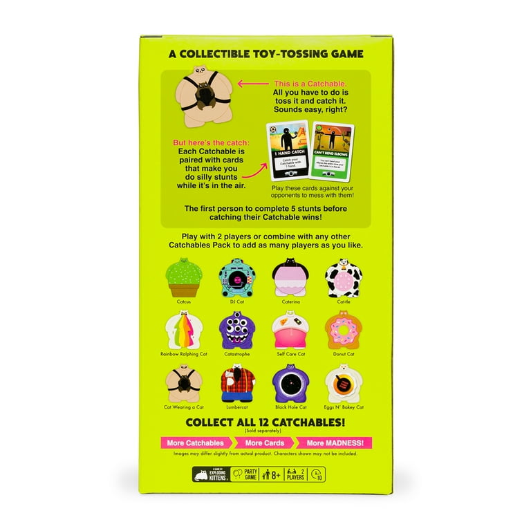 Exploding Kittens Catchables 2-Pack Cat Wearing Cat and Cactus Fun