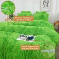 thumbnail image 7 of XeGe Plush Shaggy Duvet Cover Set, Luxury Ultra Soft Fluffy Faux Fur Bedding Sets 2 Pieces Velvet(1 Fuzzy Furry Comforter Cover + 1 Faux Fur Pillow Case), Zipper Closure (Twin, Lime Green), 7 of 7
