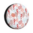 thumbnail image 1 of Fotbe Tropical Corals Seahorse Funda de Llanta de Repuesto con Estampado, Engrosada, Ajuste Universal para Jeep, Remolque, RV, SUV, Camión-15 inch, 1 of 6