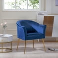 thumbnail image 3 of Kadyn Polyester Accent Chair, Modern Armchair with Gold Metal Legs, Single Reading Chair for Living Room, Blue, 3 of 13