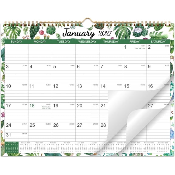 2027 Calendar - Wall Calendar 2027, Jan. 2027 - Dec. 2027, 14.8'' x 11.5'' | 2027 Wall Calendar 12 Month with Julian Dates, Thick Paper, Large Ruled Blocks for Planning