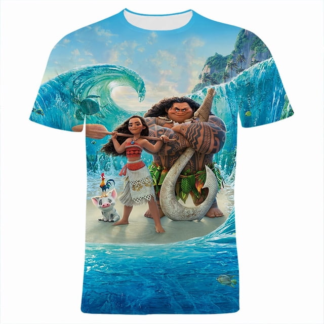 Moana dibujos animados Anime Kleidung Für Kinder Sommer Kurzarm 3D Druck Frauen camiseta Casual Übergroßen männer camisetas xuanjing unisex