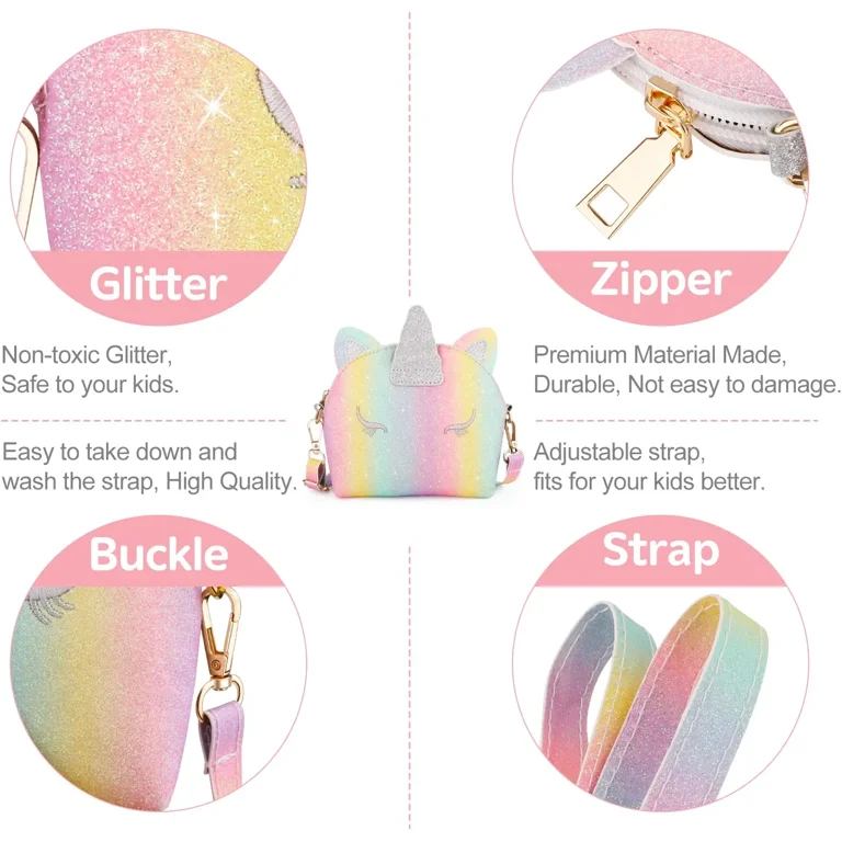  Unicorn Toddler Tote Bag Colorful Plush Princess Cute Unicorn  Crossbody Handbags for Girls (Pink) : Clothing, Shoes & Jewelry