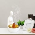 thumbnail image 3 of Quemador de incienso, adorno, incensario, estatua, soporte, artesanía, figura, fragancia Blanco, 3 of 7
