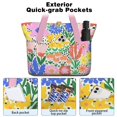 thumbnail image 2 of Tote Bag for Women - Pioneer Flower Shoulder Bag - Large Utility Work Duffle Bag with Zipper Handbag for Travel, Work, Sprots, 2 of 5