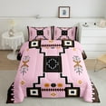 thumbnail image 2 of Erosebridal Tribal Aztec Bedding Twin Comforter Set,Black Pink Down Comforter,Geometry Room Decor,2-Piece, 2 of 7
