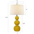 thumbnail image 5 of Maxax Modern Set of 2 Table Lamps, 27.8'' Tall Triple Gourd Ceramic Bedside Lamps, 3-Way Dimmable Yellow Nightstand Lamp with White Drum Shade for Bedroom, Living Room, Office, 5 of 6