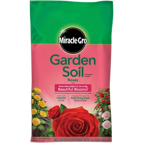 Miracle Gro Garden Soil For Roses 1 Cu Ft Feeds For Up To 3 Months Walmart Com Walmart Com