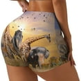 thumbnail image 2 of Kdxio Vintage Wildlife Protection Print Workout Shorts for Women Seamless Soft Smooth Gym Yoga Scrunch Active Shorts, 2 of 9