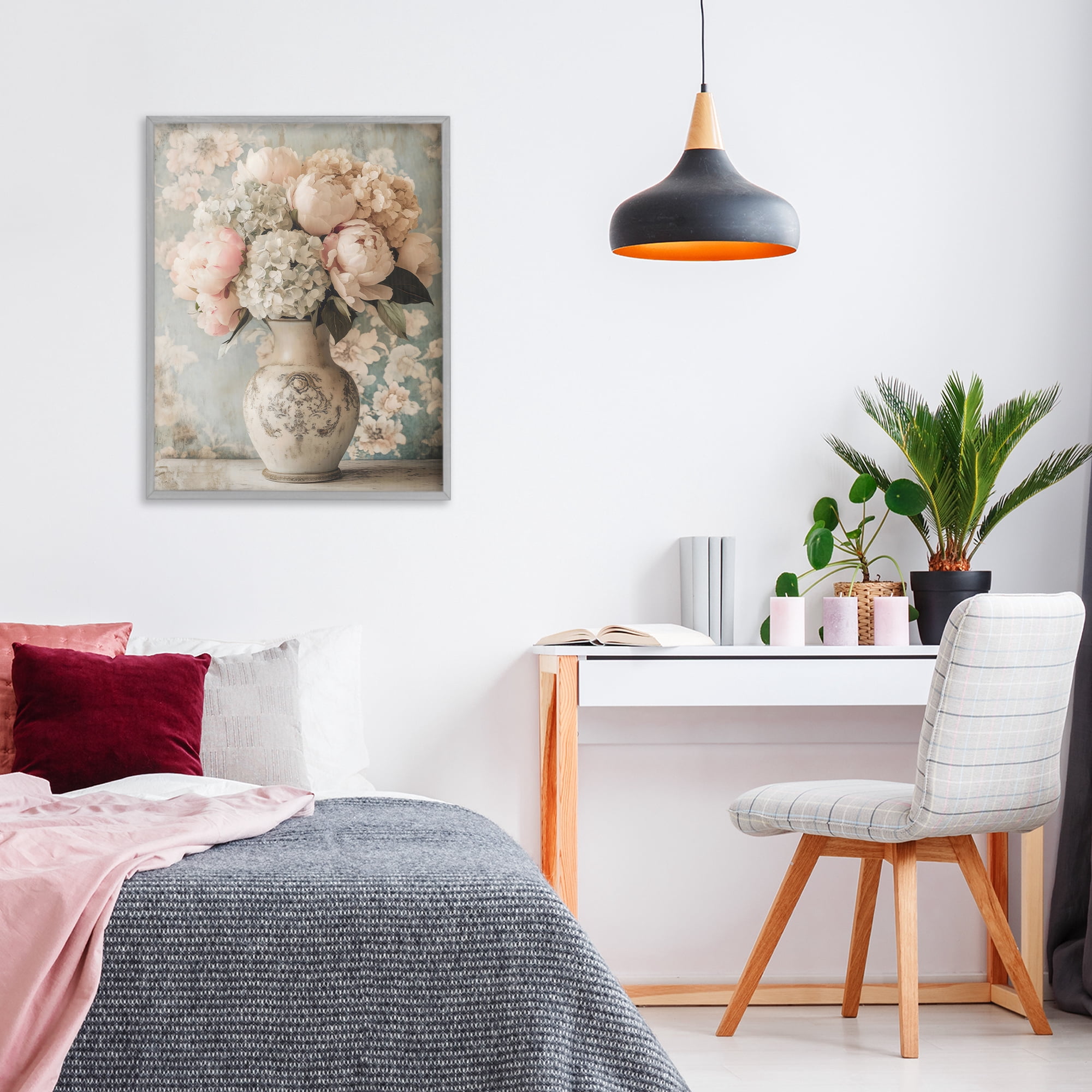 Stupell Industries Delightful Arrangement of Flowers Gray Framed Giclee Art, design by Creative Studio