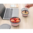 thumbnail image 3 of XINQIHANG Camping Bowl, 3 PCS Food Grade Silicone Collapsible Bowls with lids Lunch Boxes, Portable Expandable Food Storage Containers, Camping Bowls Salad Bowls (Pink), 3 of 5