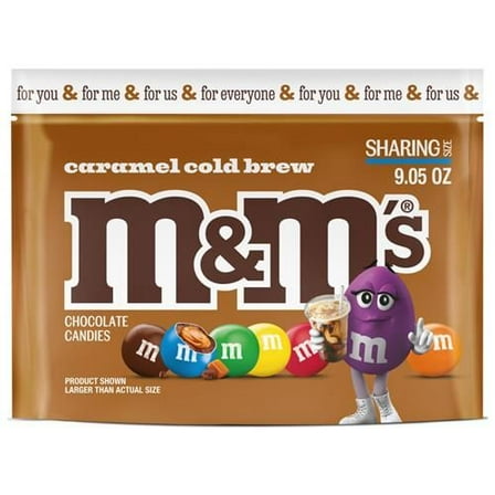 M&Ms Caramel Cold Brew Chocolate Candy, Sharing Size, 9.05 Oz Resealable Bag - Pack of 2