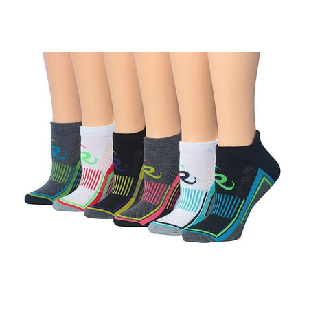 Ronnox Women's 6-Pairs Low Cut Running & Athletic Performance Tab Socks (X-Small/Small (womens shoe: 5 6 7), Arch Stripe #2)