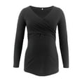 thumbnail image 5 of breaise Maternity Shirts for Womens Wrap V Neck Long Sleeve Pregnancy Blouse Tunic Casual Maternity Nusring Tops Fall Winter Shirts for Leggings Casual Pregnancy Clothes S-2XL, 5 of 8