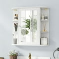 thumbnail image 2 of Topbuy Wall Mount  Storage Cabinet Mirrored Doors Bathroom White Mini Cupboard, 2 of 9