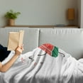 thumbnail image 3 of Watermelon Soft Flannel Fleece Throw Blanket, Slice of Happy Watermelon Doodle Summer Fruit Fresh, Cozy Plush for Indoor and Outdoor Use, 50" x 60", Coral Forest Green, by Ambesonne, 3 of 5