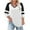 White, variant on aidice Plus Size Tops for Women V Neck 3/4 Sleeve Raglan Comfy Loose Color Block Tshirts Size L-XXXXXL