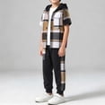 thumbnail image 6 of LvhaoGJOB Little Kids Boys 2-Piece Outfit Set, Black - plaid pattern, tartan plaid, 6 of 7