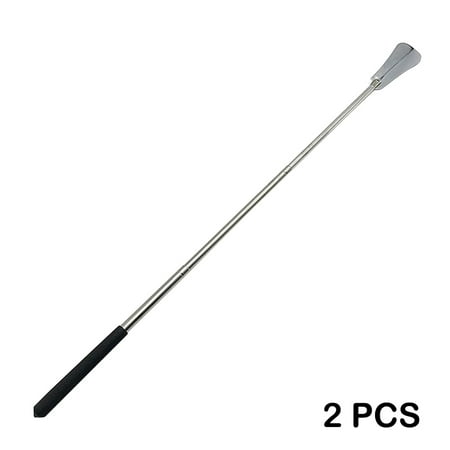 

2pcs Stainless Steel Long Shoehorn Adjustable Length Durable for Women Men Shoes
