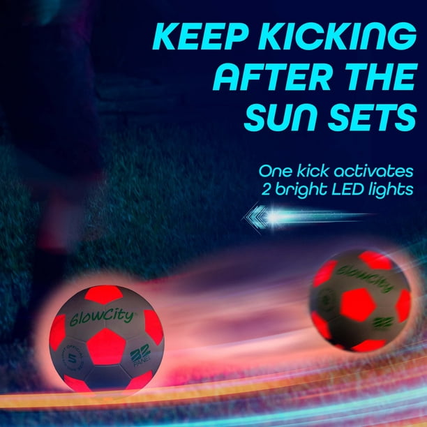 GlowCity Ballon de foot lumineux 