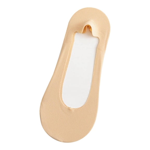 Resicozy No Show Socks Womens for Flats Heels Non Slip Thin Solid Color Low Cut Stockings Beige