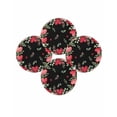 thumbnail image 7 of 13 Inch Round Placemats Set of 4, Valentines Love Heart Non Slip Heat Insulation PP Table Mats, Eucalyptus Red Love Heart Black Washable Place Mats for Kitchen Dining Party Table Decor, 7 of 7