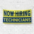 thumbnail image 4 of Now Hiring Technicians 13 oz Heavy Duty Vinyl Banner Technician Jobs Available Help Wanted Sign for Business Advertising Indoor/Outdoor Single-Sided with Metal Grommets (2x5 ft, Ye & Bl), 4 of 6