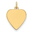 thumbnail image 1 of Beautiful 14k Plain .035 Gauge Heart Engravable Disc Charm, 1 of 1