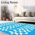 thumbnail image 2 of ODIKA 6'x9' Machine Washable Non-Slip Area Rug, Hexagonal Honeycomb Design Floor with Abstract Contemporary Style High Traffic Rug with Pad, Blue, 590424, 2 of 8