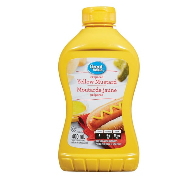 Moutarde préparée jaune de Great Value 400 ml
