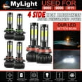 thumbnail image 1 of 4-Sides 9005 9006 H11 LED Headlight Fog Light White High Low Beam Bulbs 6000K, 1 of 8