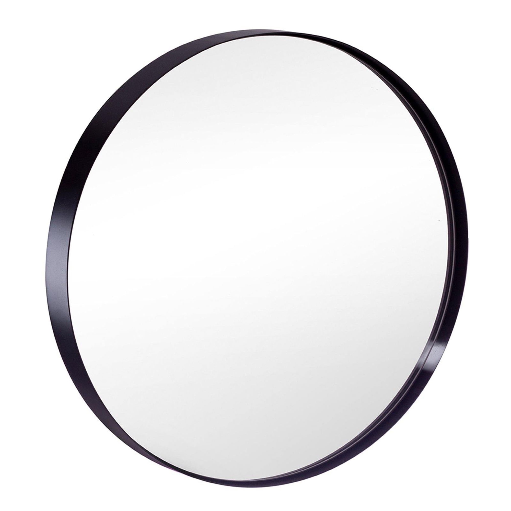 ANDY STAR 30 Inch Round Circle Mirror with Stainless Steel Frame, Black