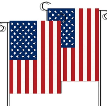 American Flag Garden Flags, 12.5” x 18” Double-Sided Patriotic Garden Flag Vibrant Color, Memorial Day 4th Of July Banner Outdoor Decor Yard Sign