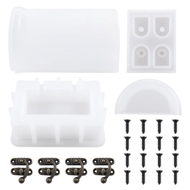 PVCS Jewelry Storage Box Dice Storage Box DIY Mould Crystal Silicone Mirror Silicone Resin Mould (with Lock And Screw), DIY Personalized Craft Clearance