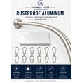 thumbnail image 2 of Shower Suite by Utopia Alley - Rustproof Aluminum Curved Shower Curtain Rod Combo Set with Liner & 12 Hooks, Adjustable 45-72 Inch Wall Mount Rod, Brushed Nickel Finish, 2 of 9