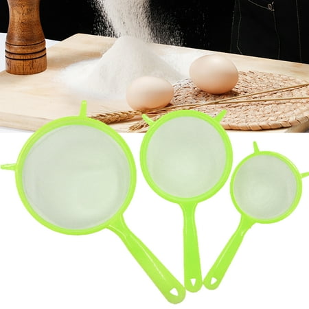 

Xinhuadsh 3Pcs Food Sieve Hanging Hole Design Mesh Scoop Strainer Lightweight Durable Filter Sieve for Home Kitchen